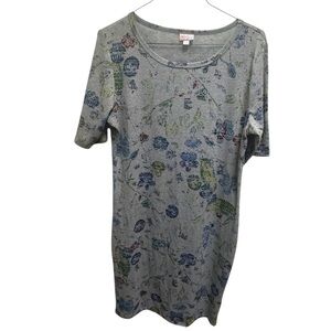 LuLaRoe Julia Gray Floral Dress 2X